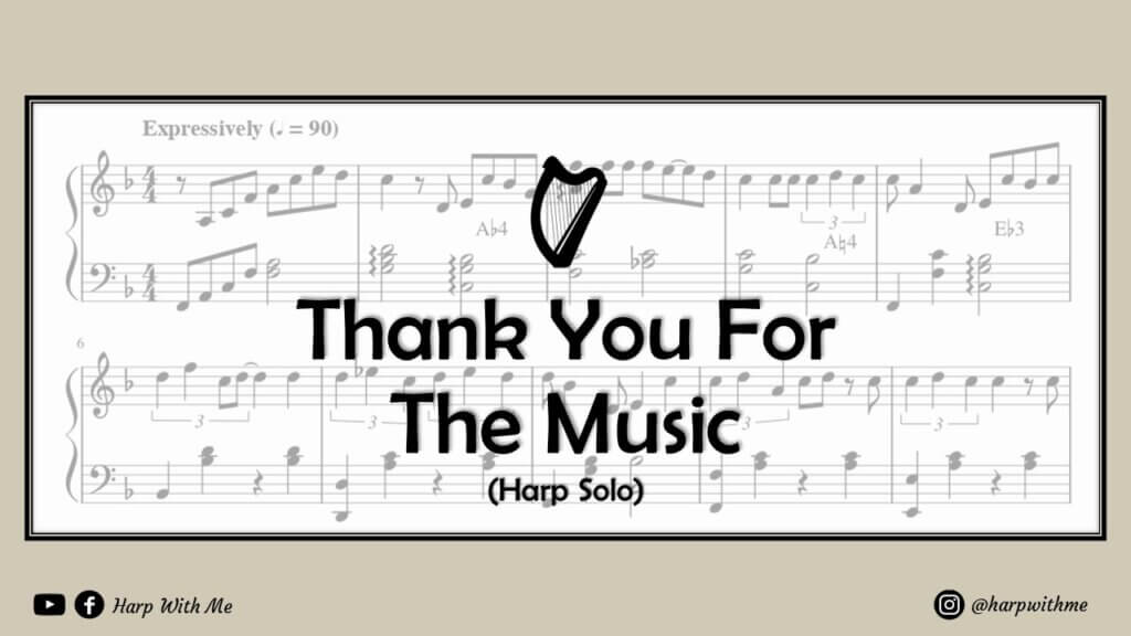 thank you for the music harp sheet music