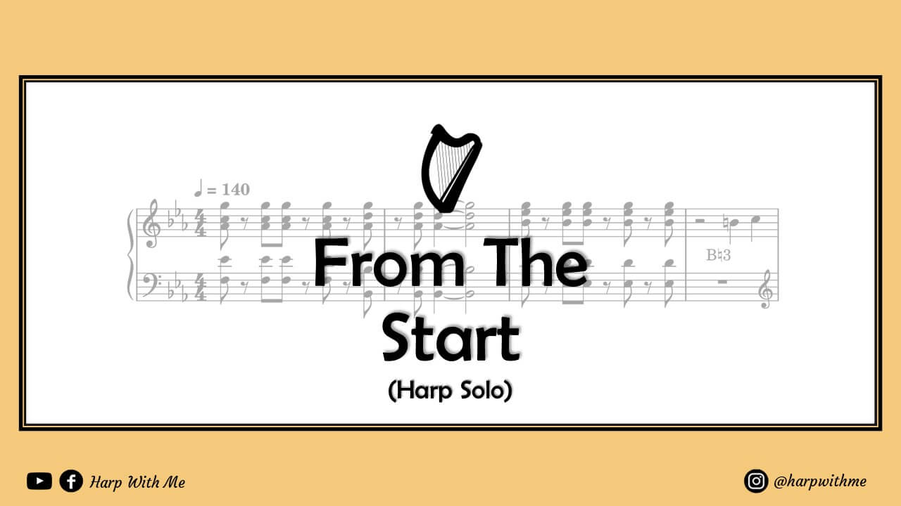 From The Start Laufey Harp Solo Sheet Music - Harp With Me