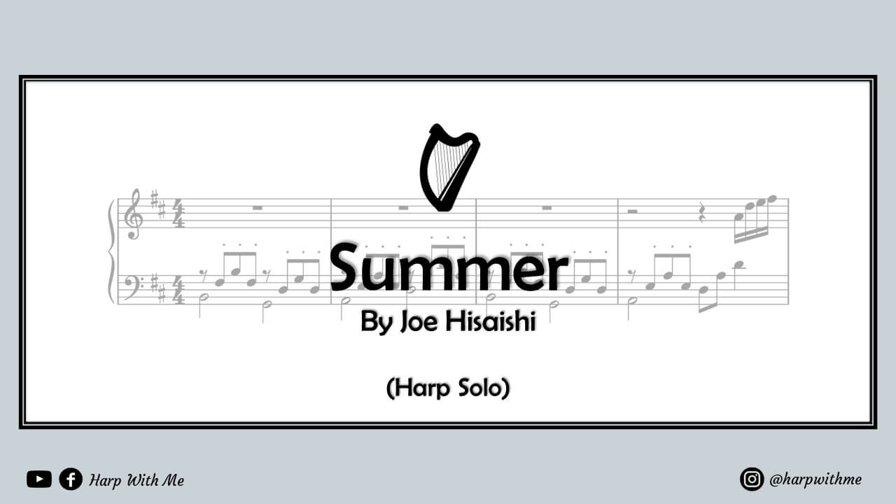 Summer Joe Hisaishi Harp Solo Sheet Music - Harp With Me